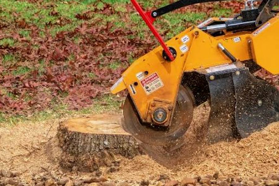 Stump grinder cutting a stump in Gallatin, TN